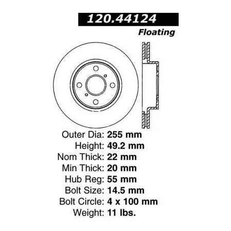 Centric StopTech Premium Cryostop Rotor; Front, StopTech 120.44124CRY